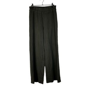 Ghanda Dark Charcoal Gray Ribbed Flare Lounge Pants M